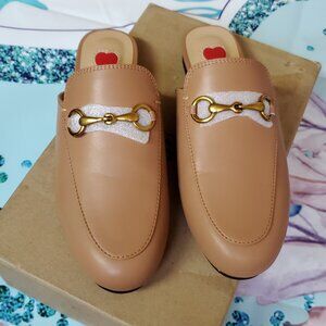 Vertundy Women's Mules Low Heel Flats Leather Slip On Backless Sandals women's